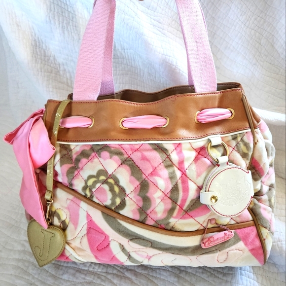 SOLD juicy couture Gorgeous Velour Quilted Logo Vintage Pink Daydreamer 💗 💕 - Picture 5 of 15